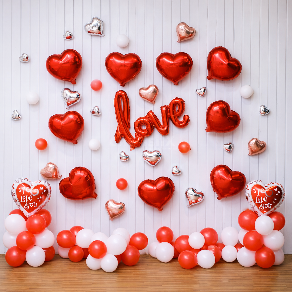 Classic Red Love Balloon Wall